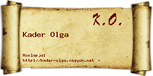 Kader Olga névjegykártya