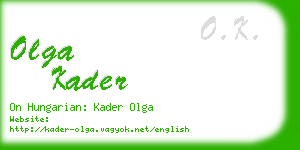 olga kader business card